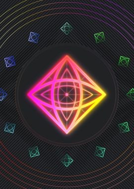 Neon Sacred Geometry Glyph