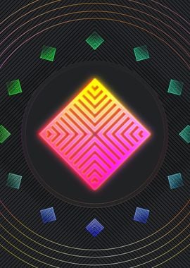 Neon Sacred Geometry Glyph