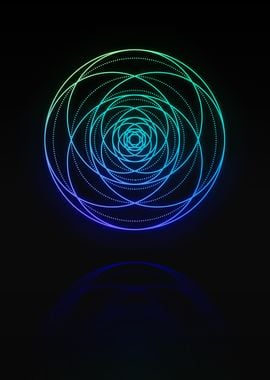 Neon Sacred Geometry Glyph