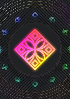 Neon Sacred Geometry Glyph