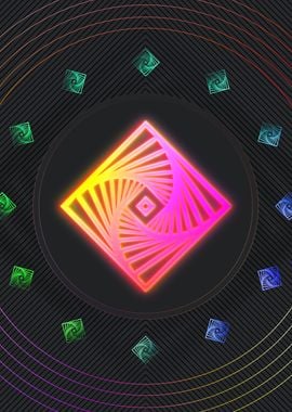 Neon Sacred Geometry Glyph