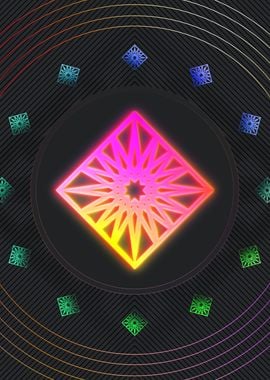 Neon Sacred Geometry Glyph