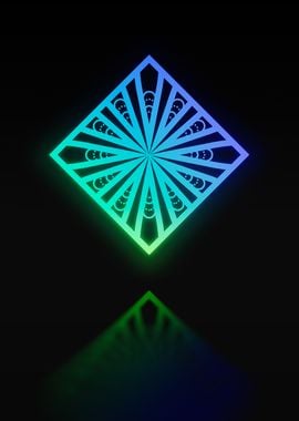 Neon Sacred Geometry Glyph