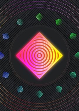 Neon Sacred Geometry Glyph