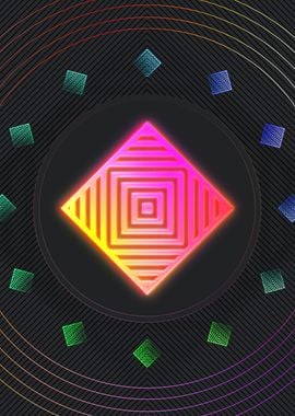 Neon Sacred Geometry Glyph