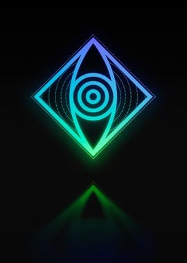 Neon Sacred Geometry Glyph