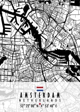 Amsterdam Map Netherlands