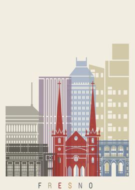 Fresno skyline poster