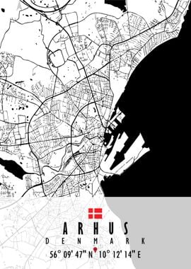 Arhus Map Denmark