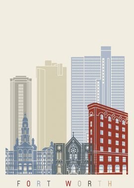 Fort Worth skyline poster