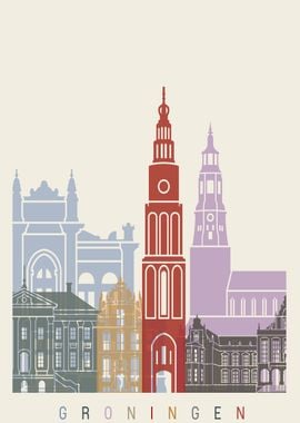 Groningen skyline poster