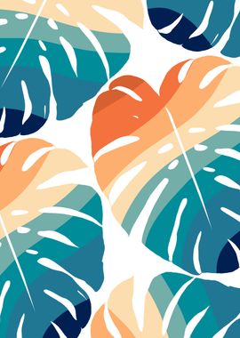 Monstera Retro Pattern 1