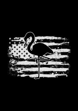 Flamingo USA Flag Vintage