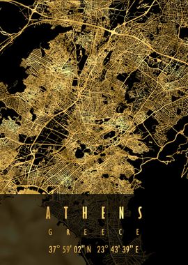 Athens Map Greece