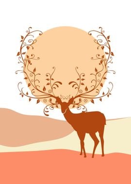 Deer Animal by Sunset