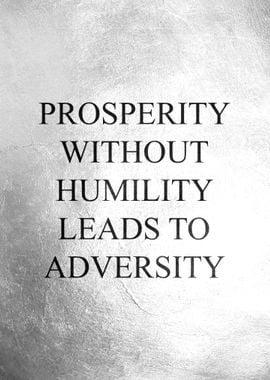 Prosperity and Humility