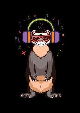 Ferret listening to music