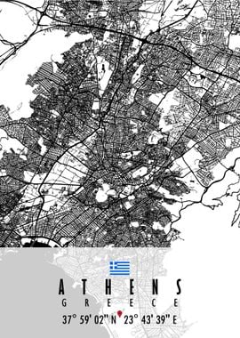 Athens Map Greece