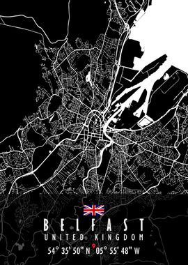 Belfast Map United Kingdom