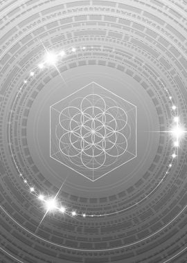 Gray Sacred Geometry Glyph