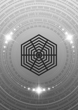 Gray Sacred Geometry Glyph