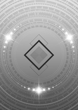 Grey Sacred Geometry Glyph