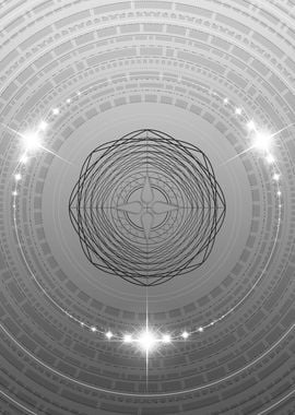 Grey Sacred Geometry Glyph