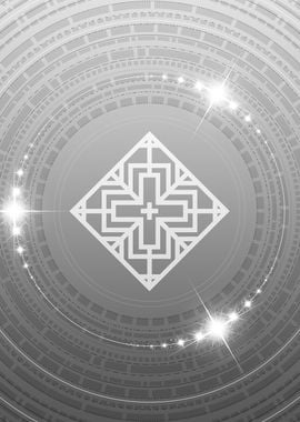 Grey Sacred Geometry Glyph