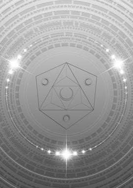 Grey Sacred Geometry Glyph