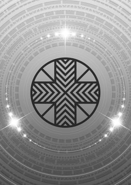 Grey Sacred Geometry Glyph