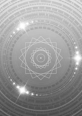 Gray Sacred Geometry Glyph