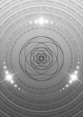 Grey Sacred Geometry Glyph