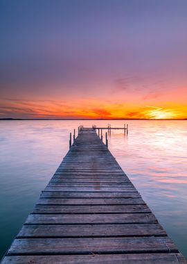 Wooden Bridge by Sunset