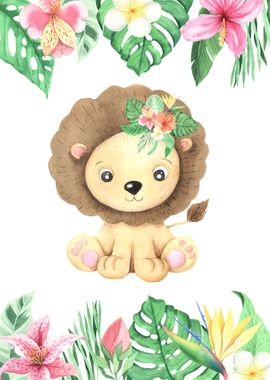 Lion Flower Watercolor