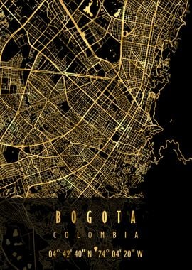 Bogota Map Colombia