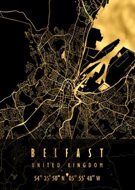 Belfast Map United Kingdom