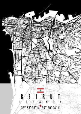 Beirut Map Lebanon