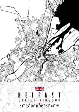 Belfast Map United Kingdom