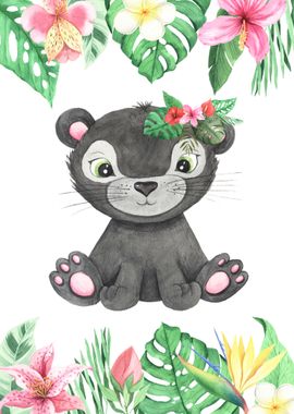 Panther Flower Watercolor