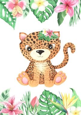 Leopard Flower Watercolor