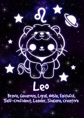 Leo Kawaii zodiac sign