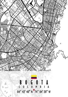 Bogota Map Colombia