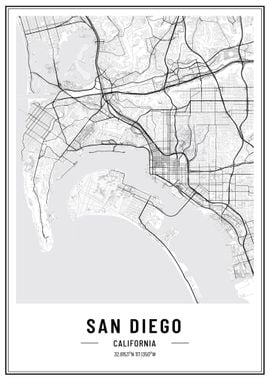 San diego usa map