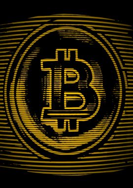 Bitcoin Line Art Logo