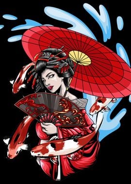 Geisha Koi Fish Aesthetic