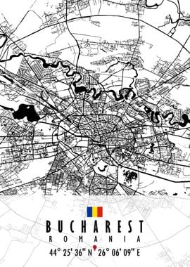 Bucharest Map Romania