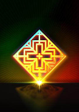 Neon Sacred Geometry Glyph