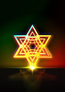 Neon Sacred Geometry Glyph