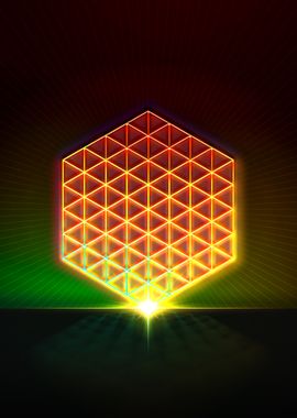 Neon Sacred Geometry Glyph