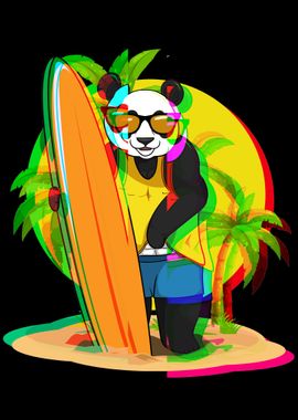 Panda Surfer Vaporwave